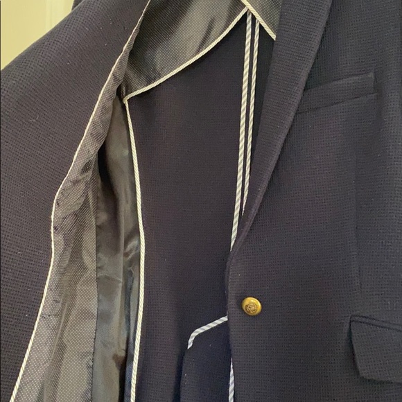 Zara Textured Navy Blazer - Picture 3 of 11